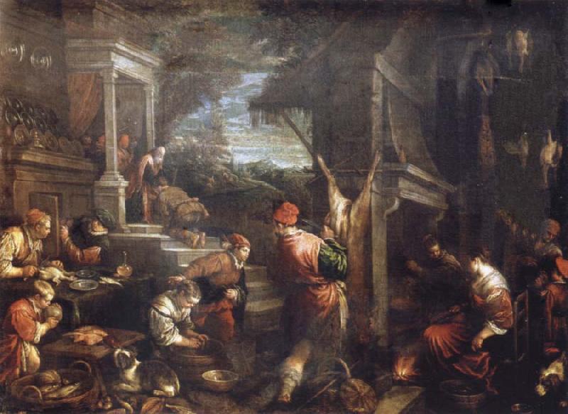 Francesco Bassano the younger The homecoming de lost of son into the father house oil painting picture
